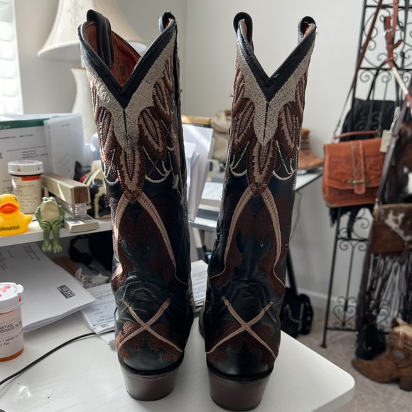 Cowboy Pro size 7 womens embroidered feather boots - Picture 3 of 4
